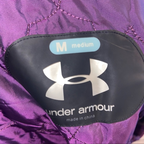 Under Armour white winter jacket Medium purple lining - Picture 4 of 4